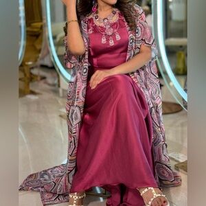 Gorgeous 3 pcs Silk embroideried dress